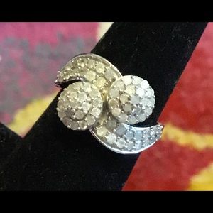 1.11cttw Genuine Diamond Sterling Silver Ring